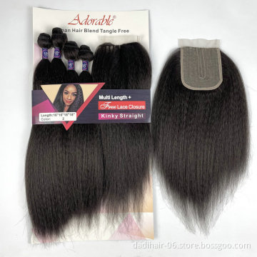 Adorable Kinky Curl Weft Hair Weaving,Packet Hair Extensions Pure Color Hair Bundles One Pack Deal For Women Kinky Straight 4PC